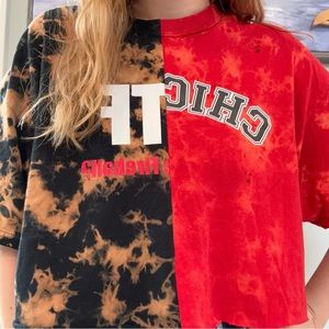 ⭐️ Trashion Streetwear Half-and-half Vintage Distressed Tee